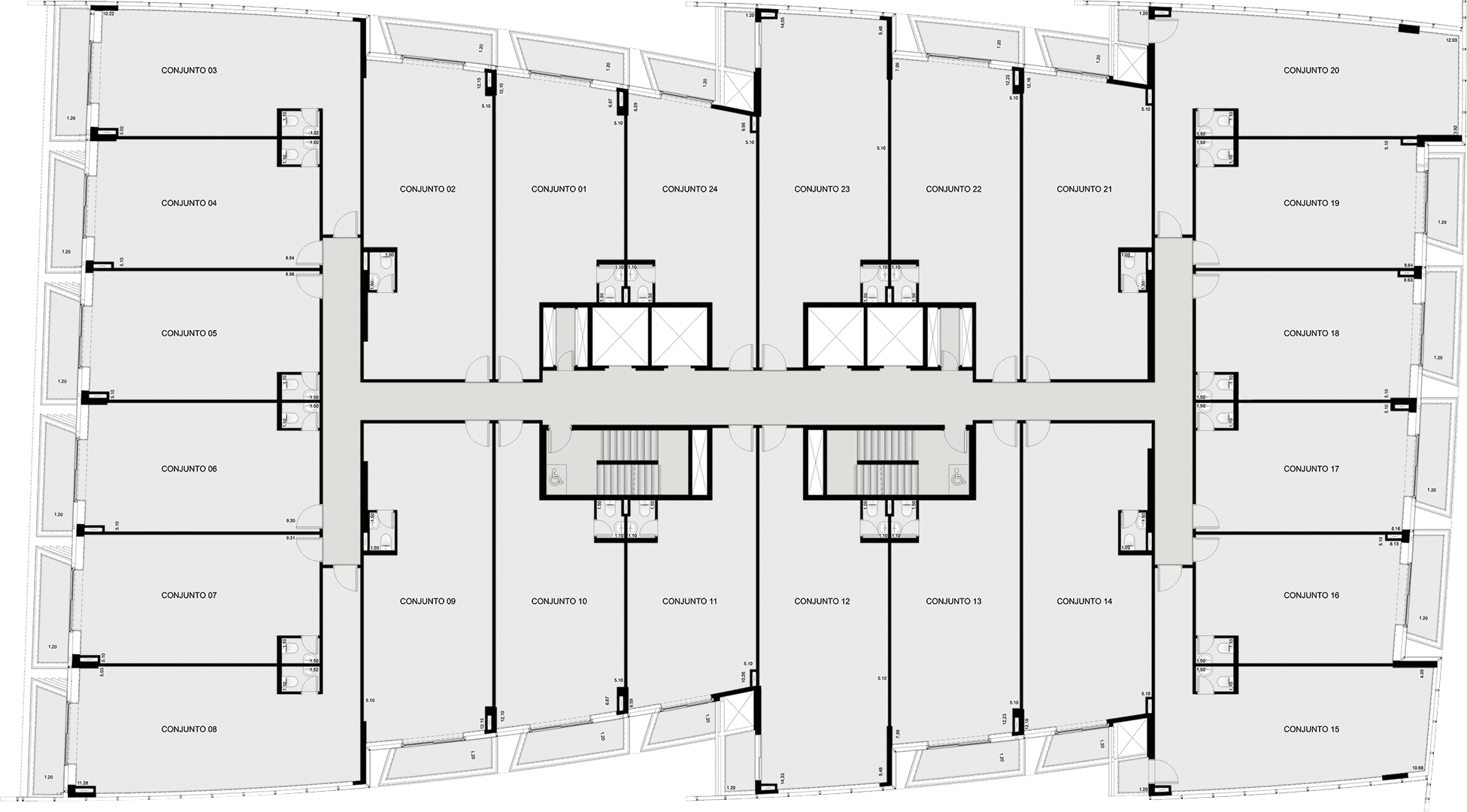 Planta 7º pavimento – bloco paris