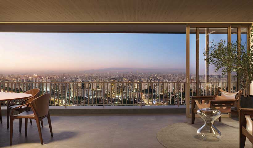 Lindenberg Vista Brooklin – Detalhe do Living Tipo do Apto de 261 m²