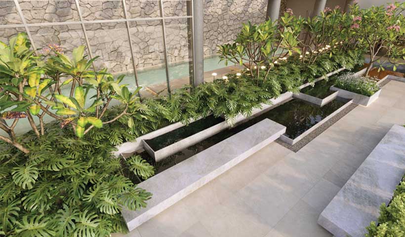 Lindenberg Vista Brooklin – Perspectiva Ilustrada do Lounge Externo Espelho d’Água