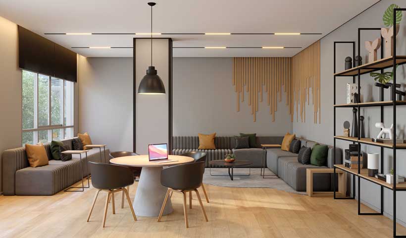 PERSPECTIVA ILUSTRADA DO COWORKING