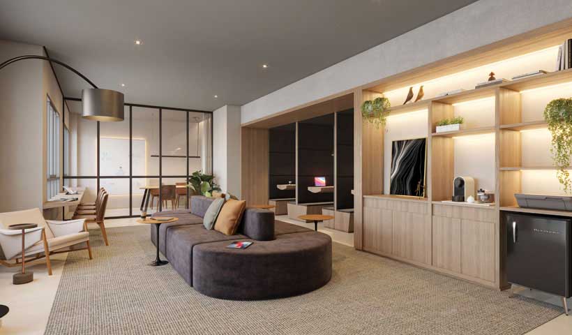 PERSPECTIVA ILUSTRADA DO COWORKING