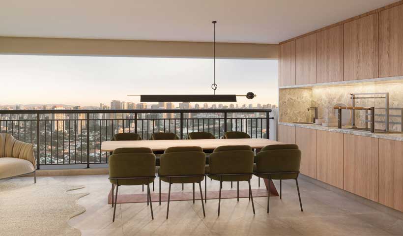 PERSPECTIVA ILUSTRADA DO TERRAÇO DO APTO. OPÇÃO DE 135 M² - FINAL 03 - TORRE A, TORRE C E TORRE B