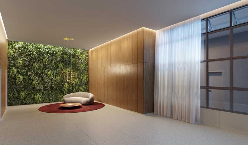 PERSPECTIVA ILUSTRADA DO LOBBY SOCIAL