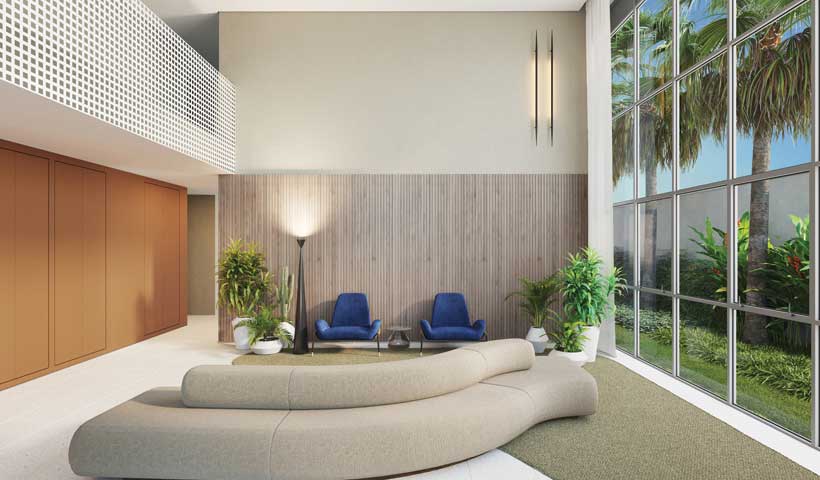 PERSPECTIVA ILUSTRADA DO LOBBY/RECEPÇÃO