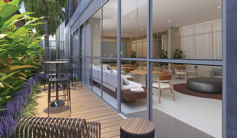 PERSPECTIVA ILUSTRADA DO SALÃO DE FESTAS/LOUNGE