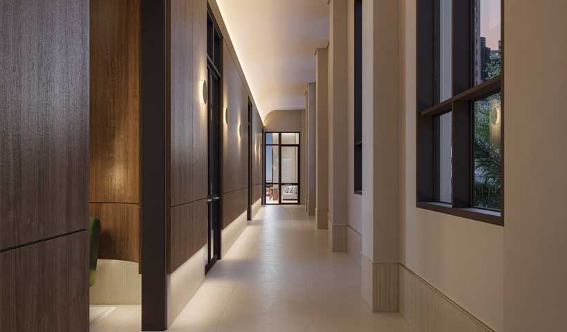 Perspectiva ilustrada do lobby