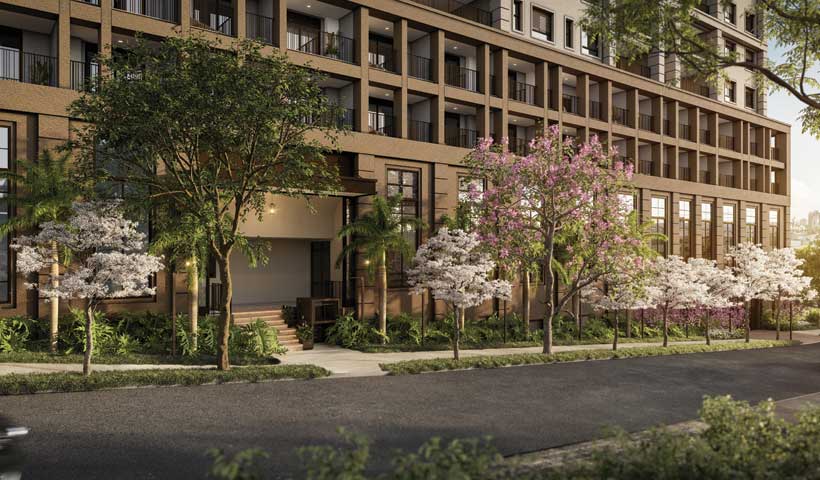 Perspectiva ilustrada da portaria