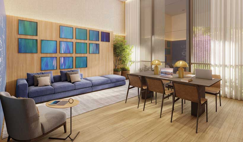 Perspectiva ilustrada do meeting room