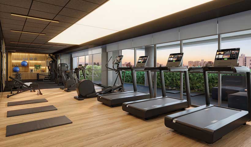 Perspectiva ilustrada do fitness aeróbico