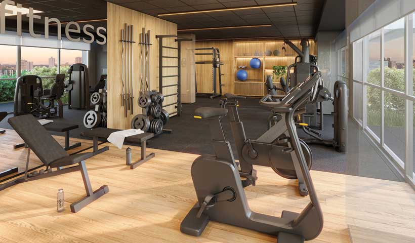 Perspectiva ilustrada do fitness musculação