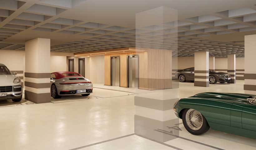 Perspectiva ilustrada da garagem