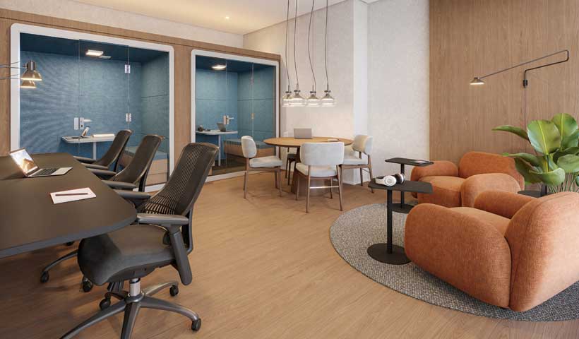 Perspectiva ilustrada - Coworking