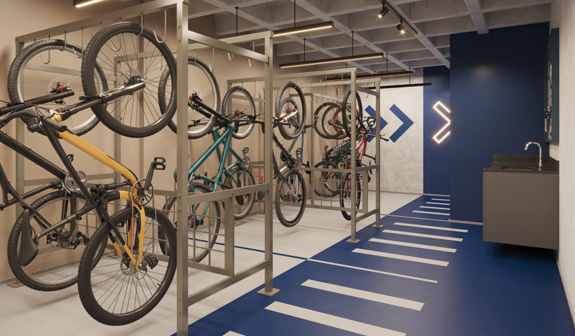 Perspectiva ilustrada do Bicicletário