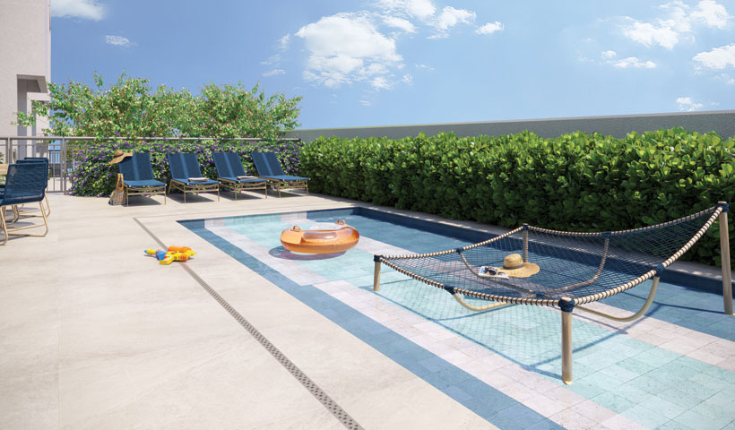 Perspectiva ilustrada da Piscina Infantil