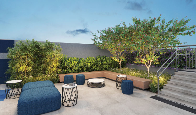 Perspectiva ilustrada da Praça de Acesso