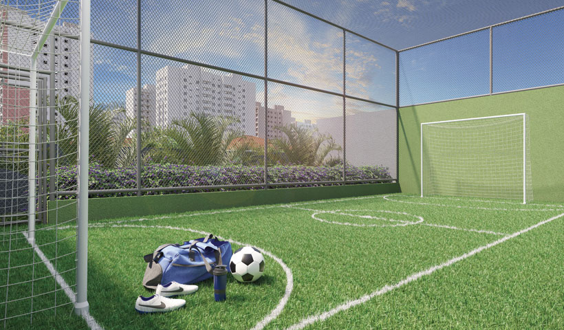 Perspectiva ilustrada da Quadra Gramada Recreativa