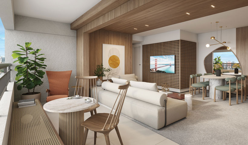 Perspectiva ilustrada do Terraço do Apto. de 71 m² - Final 11