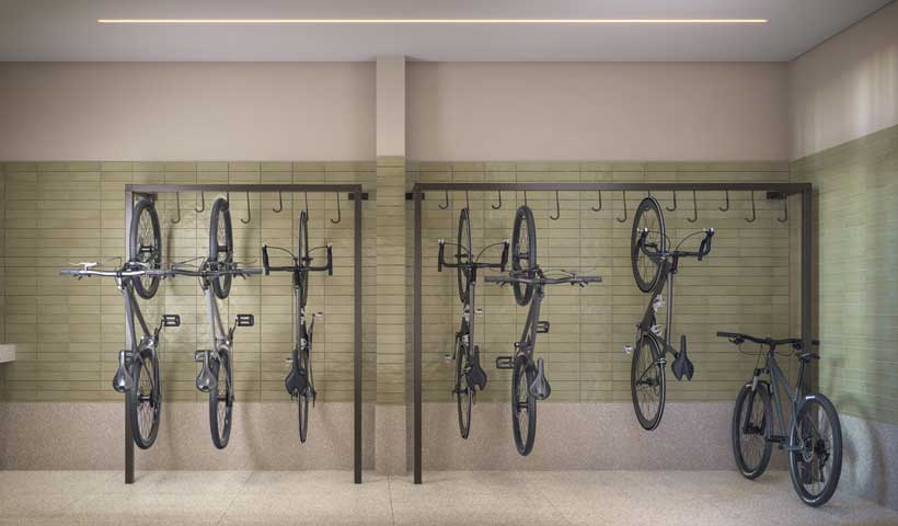 Perspectiva ilustrada do bicicletário