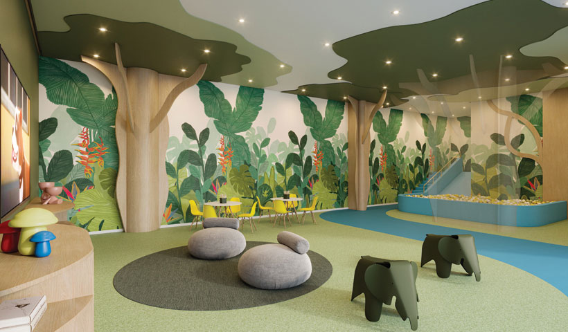 Perspectiva ilustrada da brinquedoteca