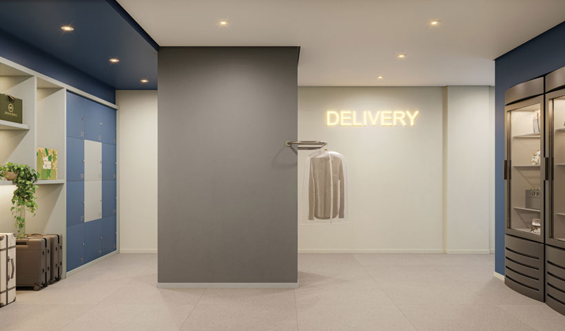 Perspectiva ilustrada do delivery