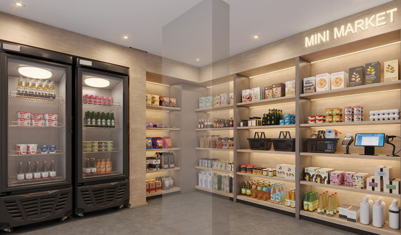 Perspectiva ilustrada do minimarket