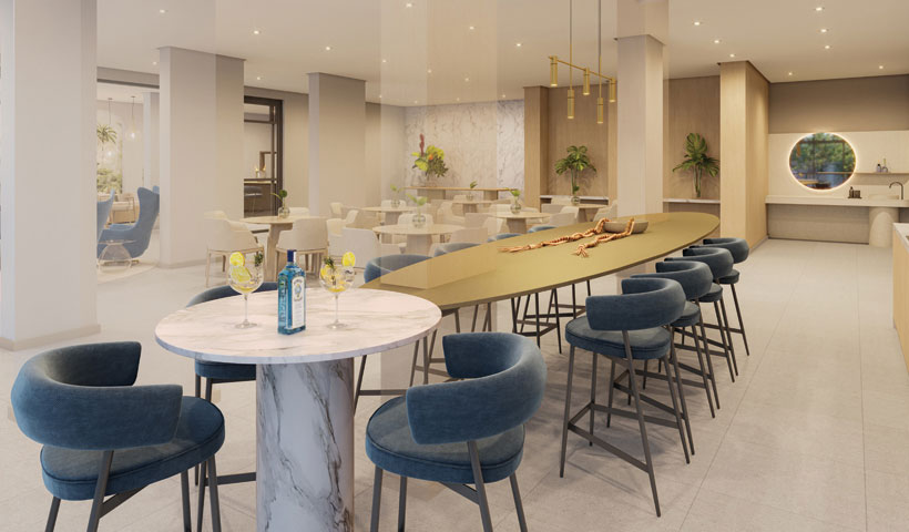 Perspectiva ilustrada do salão de festas 2