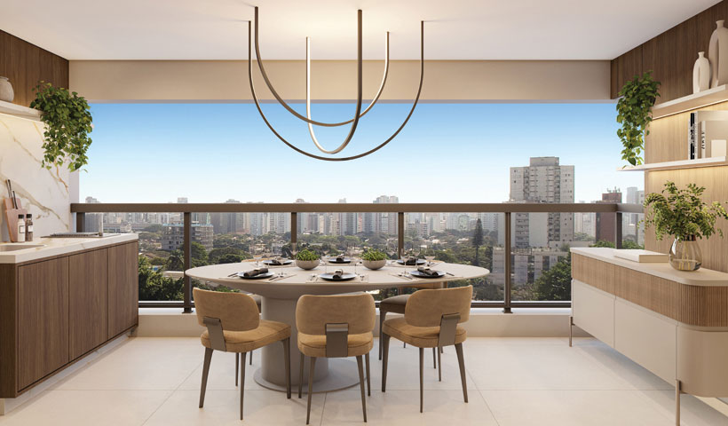 Perspectiva ilustrada do terraço do apto. opção de 2 suítes de 80 m² - Final 02