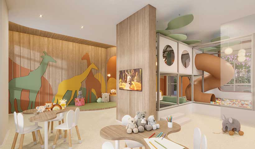 Perspectiva ilustrada da brinquedoteca