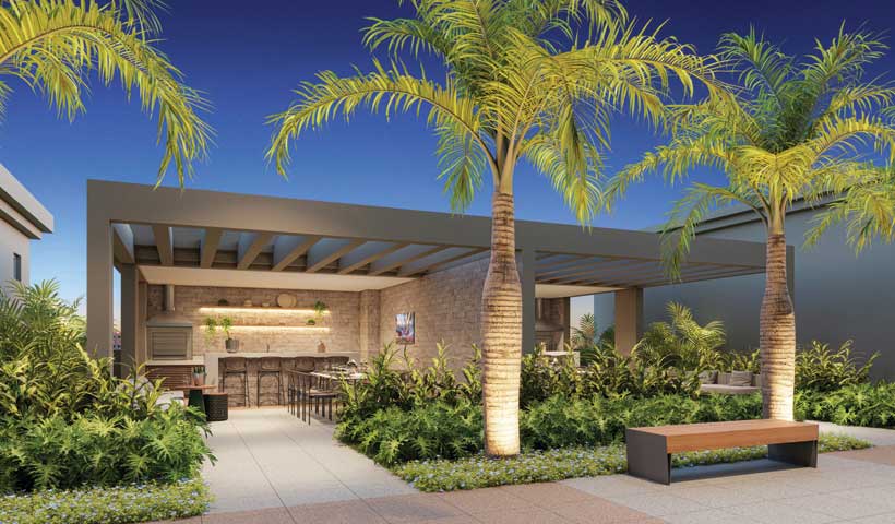 Perspectiva ilustrada das churrasqueiras