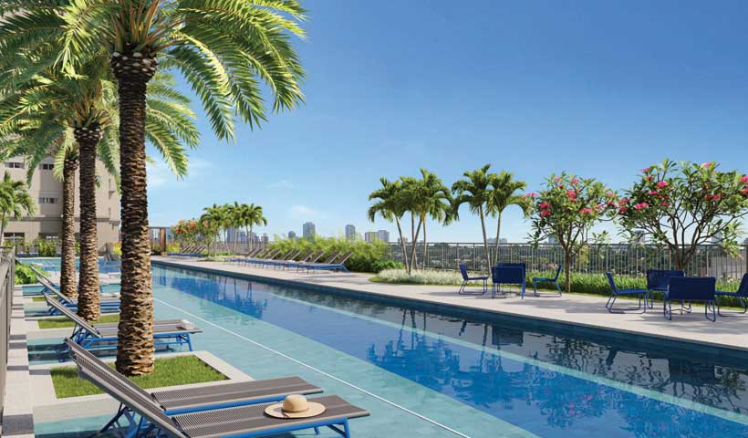 Perspectiva ilustrada do deck molhado