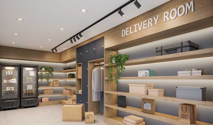 Perspectiva ilustrada do delivery