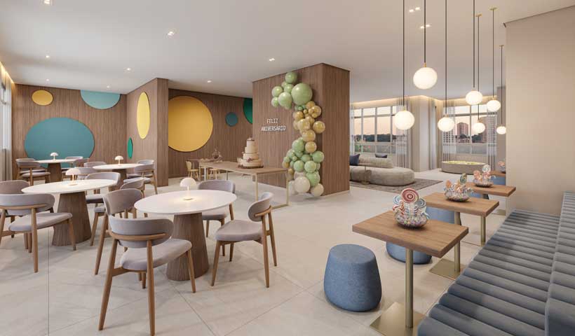 Perspectiva ilustrada do festas infantil