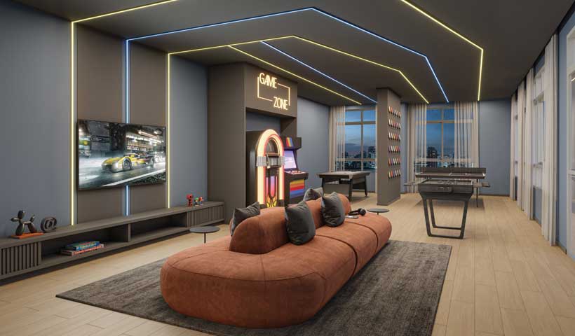 Perspectiva ilustrada do jogos juvenil