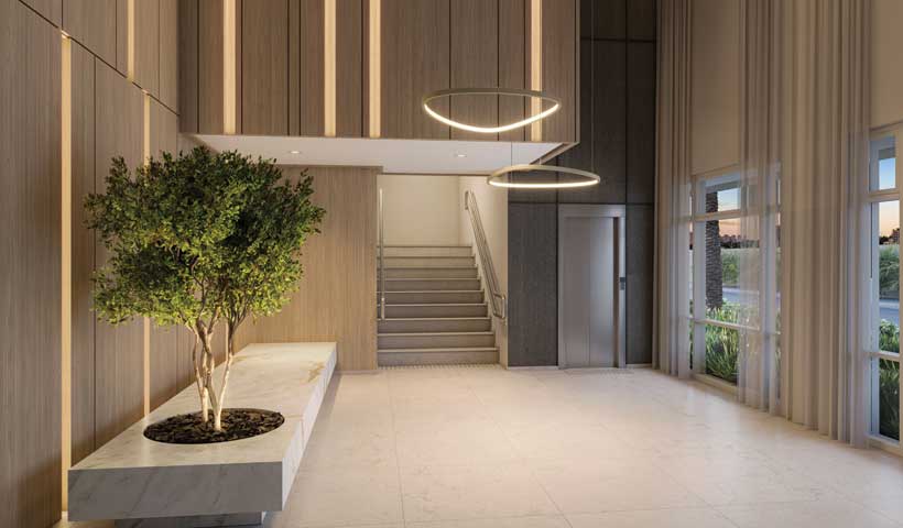 Perspectiva ilustrada do lobby