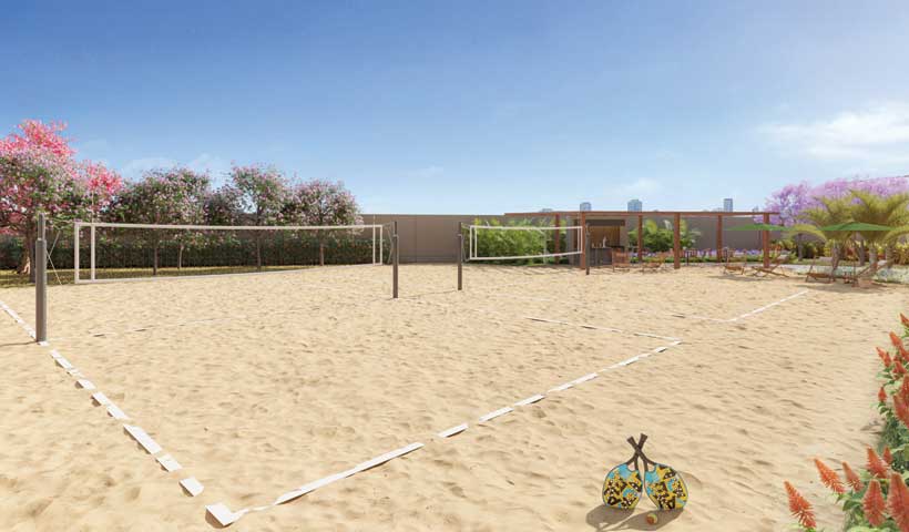 Perspectiva ilustrada das quadras de areia