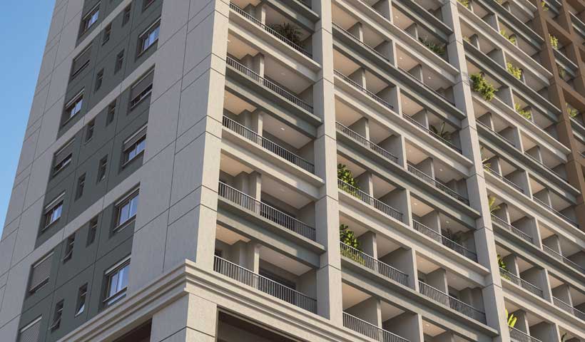 Detalhe da fachada – Perspectiva ilustrada