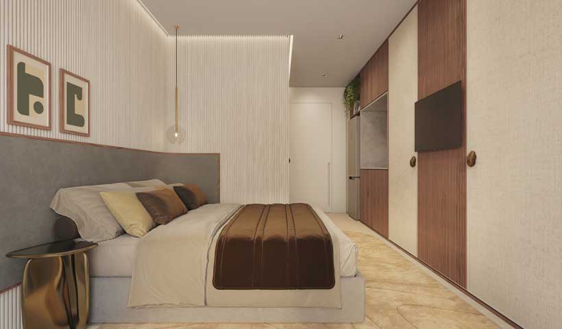 Perspectiva ilustrada do apto. studio de 22 m² - Final 05