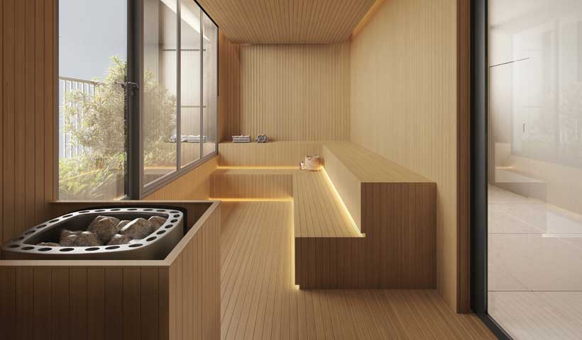 Sauna – Perspectiva ilustrada