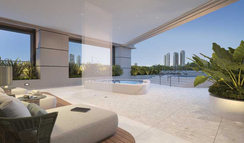 Spa coberto com descanso – Perspectiva ilustrada