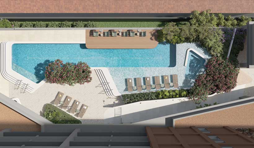 Voo piscinas – Perspectiva ilustrada