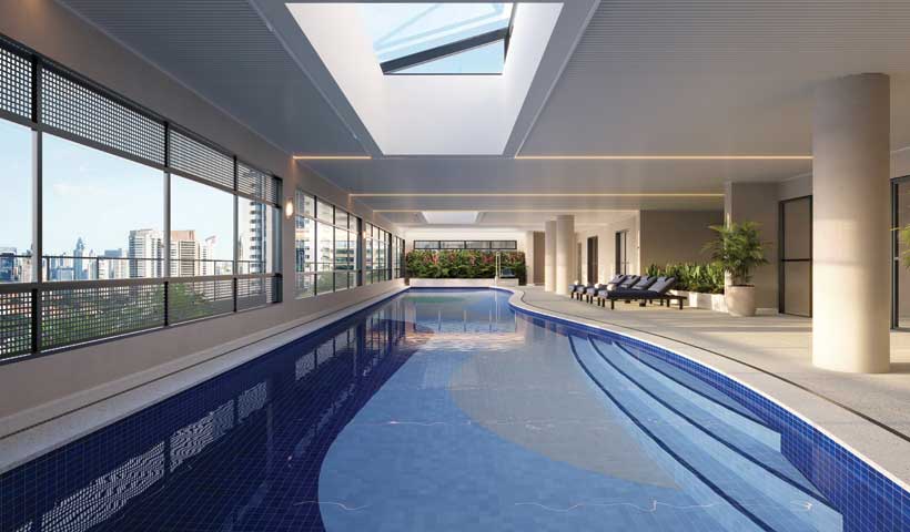 PISCINA COBERTA COM 25 M | Perspectiva ilustrada