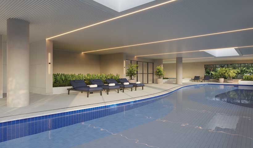 PISCINA COBERTA COM 25 M | Perspectiva ilustrada