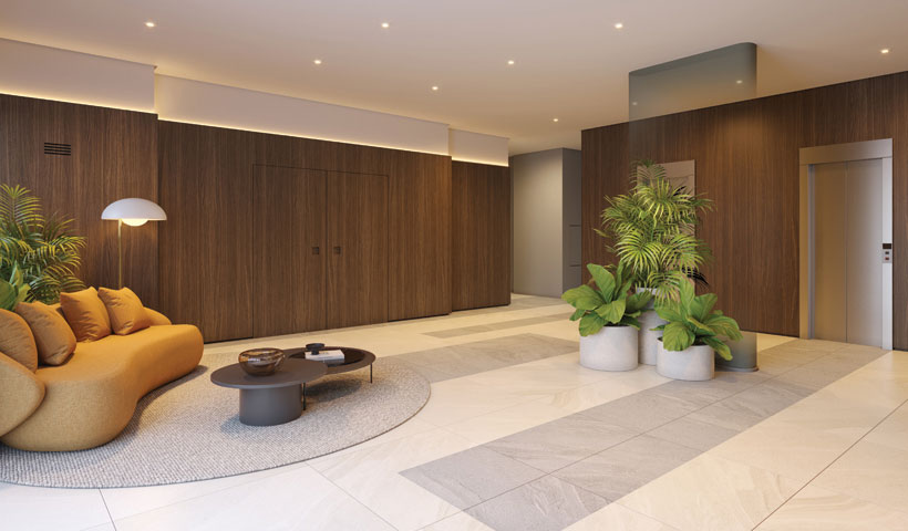 Perspectiva ilustrada do lobby