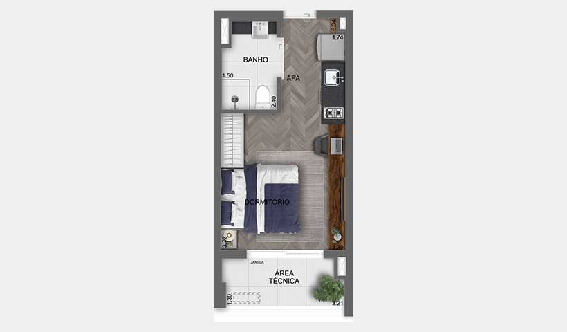 Chanés Street – Studio NR de 29 m²