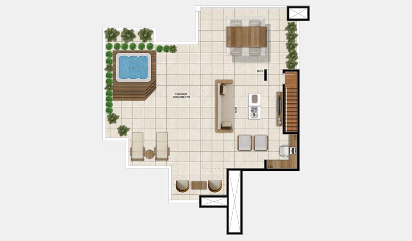 Chateau Monet – Cobertura duplex superior 131 m²