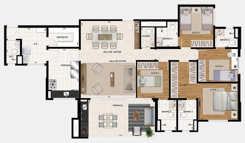 Residencial Cidade Maia - EZTEC - 2 a 4 Dorms. 68 a 154 m²