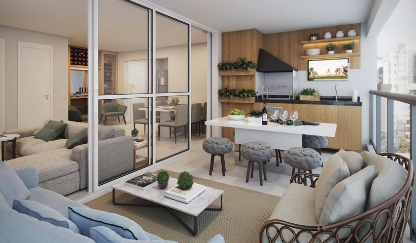 Diogo Ibirapuera – Terraço do apto. de 100 m²