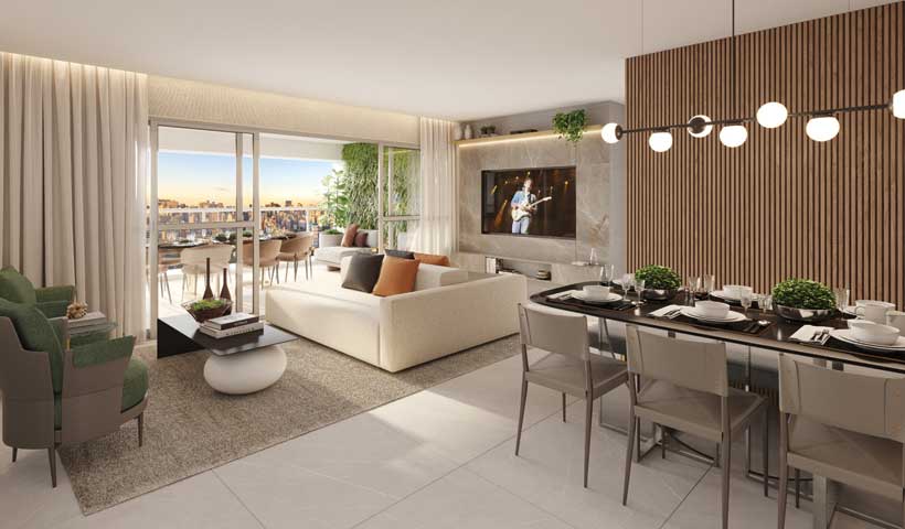 East Blue – Living do Apto. de 105 m² - Final 3