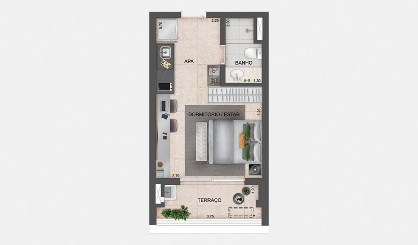 Exalt - Planta Tipo de 30 m²