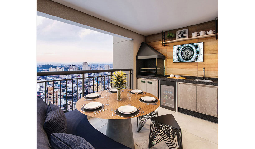 Gran Maia Piazza – terraço do Apto. de 68 m²